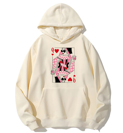 Hanorac Queen of Hearts Hanorac pentru iubitor de cafea Queen of Hearts Hanorac grafic pentru iubitor de cafea