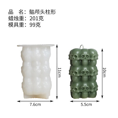 Coloana craniului stivuit Matrite de lumanari din silicon Craniu 3D Craniu Craniu Craniu Craniu Craniu Craniu Craniu Artizanat Turnare Ciment Turnare DIY Sapun