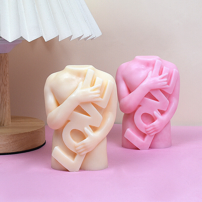 Kallista LOVE Inimkeha Silikoonvorm 3D Kunst Kuju Aroomiteraapia Küünal Kips Vaik Käsitöö Valamisvormid Käsitsi valmistatud seebi valmistamine