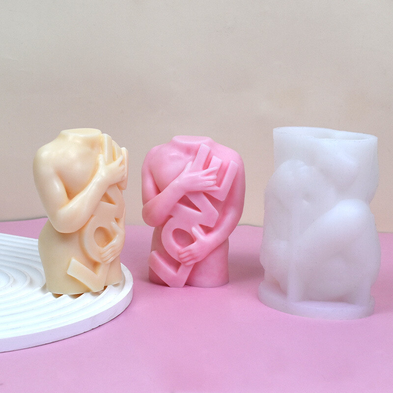 Kallista LOVE Inimkeha Silikoonvorm 3D Kunst Kuju Aroomiteraapia Küünal Kips Vaik Käsitöö Valamisvormid Käsitsi valmistatud seebi valmistamine