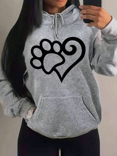 Dámske mikiny s kapucňou Cat Palm And Love Creative Printing Hoodie Jesenné teplé oblečenie Hip Hop Módna mikina s kapucňou Casual Comfort Top Female