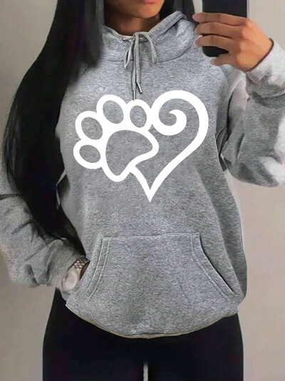 Dámske mikiny s kapucňou Cat Palm And Love Creative Printing Hoodie Jesenné teplé oblečenie Hip Hop Módna mikina s kapucňou Casual Comfort Top Female