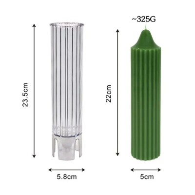 Prugasti stožasti cilindrični kalup za svijeće 3D cilindrični pribor za izradu aromaterapijskih svijeća Komplet akrilnih plastičnih kalupa za uređenje doma