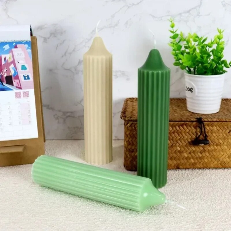 Prugasti stožasti cilindrični kalup za svijeće 3D cilindrični pribor za izradu aromaterapijskih svijeća Komplet akrilnih plastičnih kalupa za uređenje doma