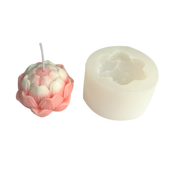 Καλούπι 3D Lotus Silicone Candle Mould Diy Aromatherapy Γύψος διακοσμητικά χειροτεχνία Ρητίνη χυτή φόρμα σαπουνιού Χειροποίητη φόρμα ψησίματος για κέικ σοκολάτας