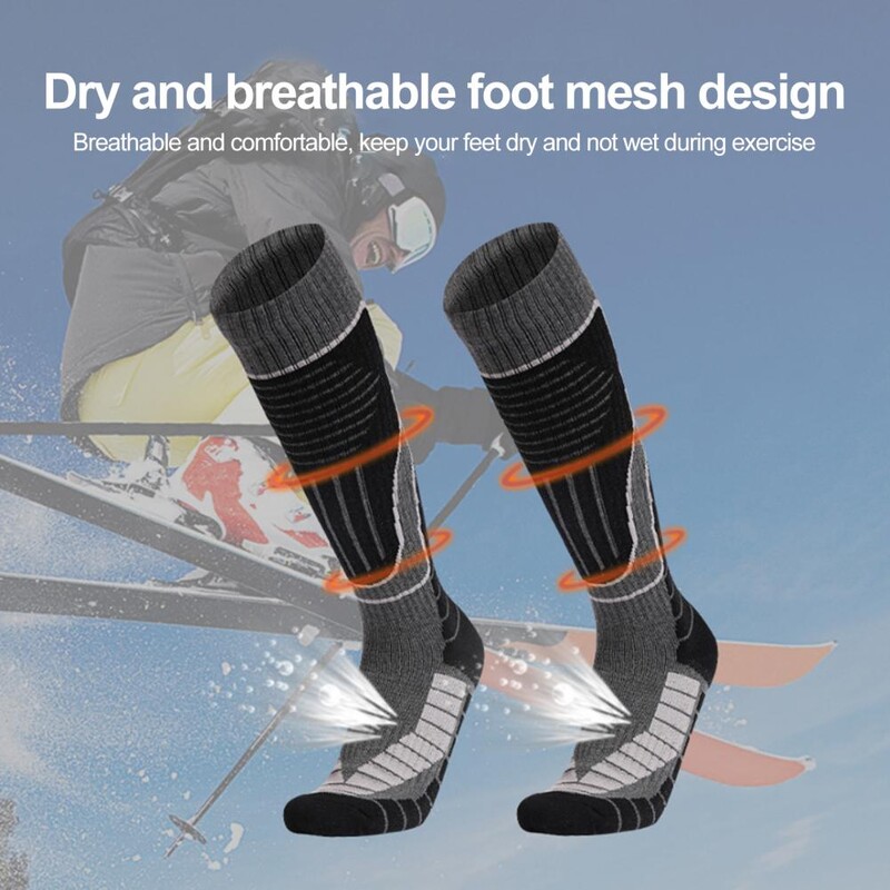 Garās slēpošanas zeķes Sieviešu slēpošanas zeķes mitrumu novadošas termiskās slēpošanas zeķes ar neslīdošu aproču dizainu elpojošam snovborda sportam
