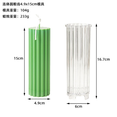 Cilindrični kalup za svijeće s prugama debljine 15 cm 3D geometrijski cilindrični kalup za aromaterapijske svijeće Komplet akrilnih plastičnih kalupa