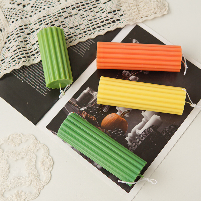 Cilindrični kalup za svijeće s prugama debljine 15 cm 3D geometrijski cilindrični kalup za aromaterapijske svijeće Komplet akrilnih plastičnih kalupa