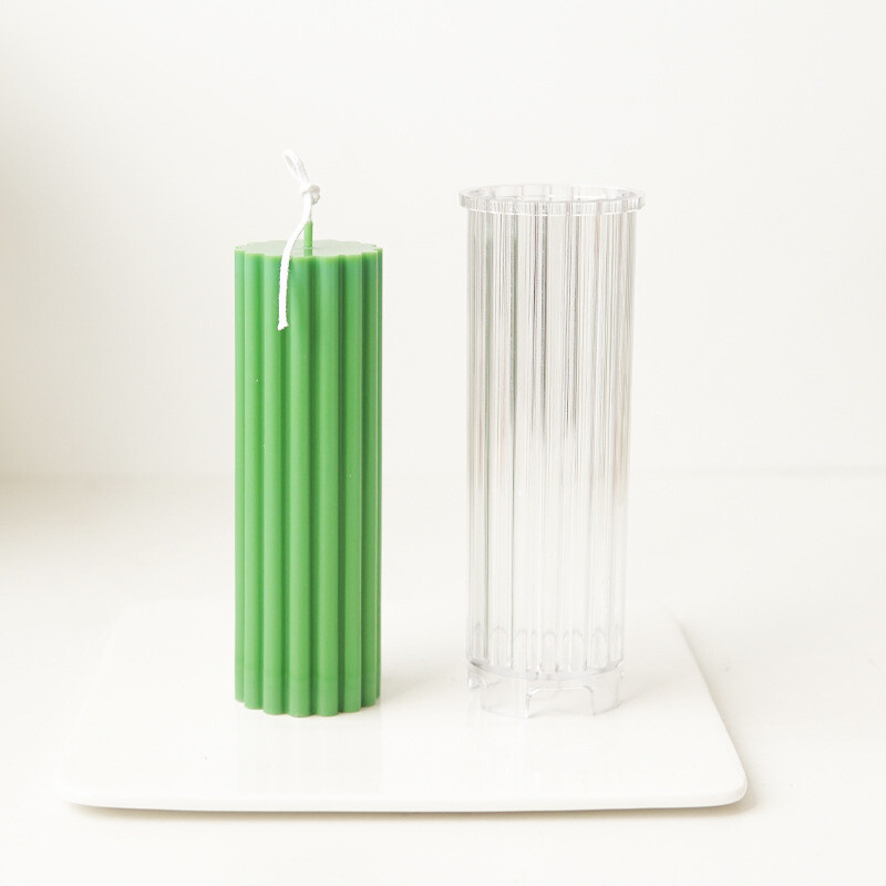 Cilindrični kalup za svijeće s prugama debljine 15 cm 3D geometrijski cilindrični kalup za aromaterapijske svijeće Komplet akrilnih plastičnih kalupa