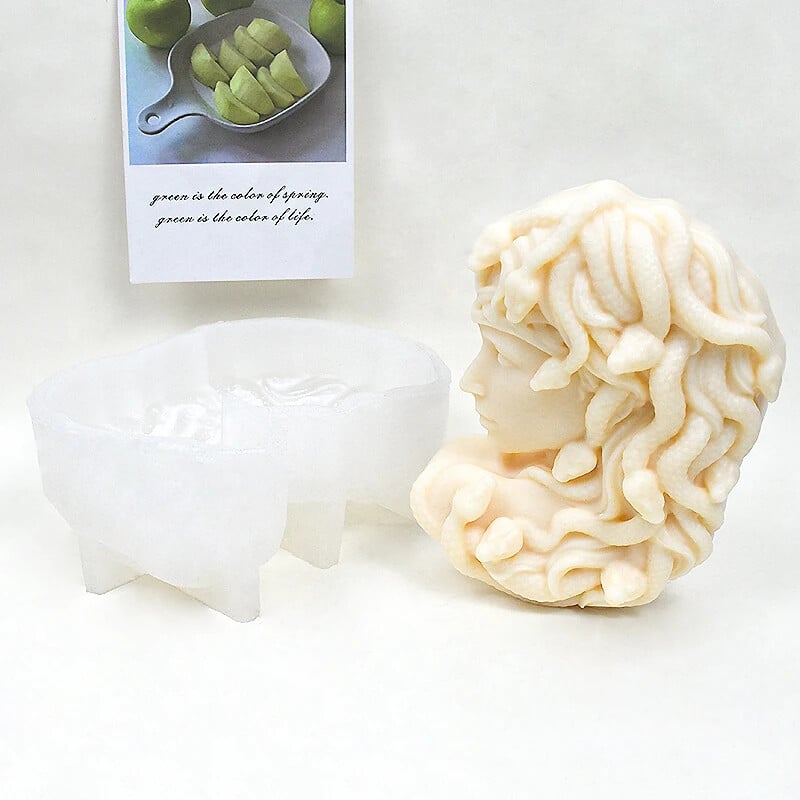 Suuremõõtmeline Medusa Figuurid Silikoonist küünlavorm 3D Figuuri Portree Kipsvaigust Käsitöö Betoonivaluvormid Kodukaunistused