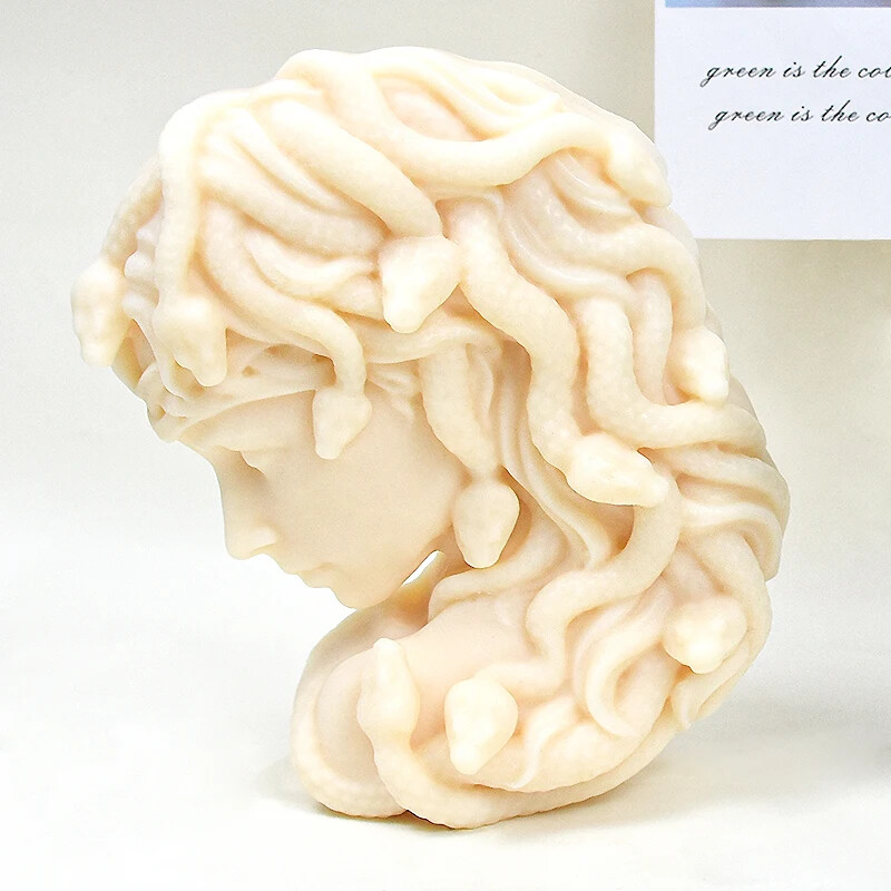 Suuremõõtmeline Medusa Figuurid Silikoonist küünlavorm 3D Figuuri Portree Kipsvaigust Käsitöö Betoonivaluvormid Kodukaunistused