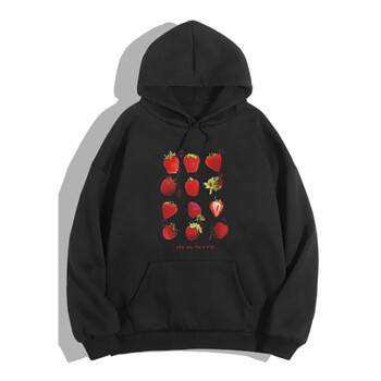 Strawberries Printing Hoodies Γυναικεία αθλητικά πουκάμισα Leisure Thick Hoodie Αθλητικά με κορδόνια τσέπης Αθλητικά πολυχρηστικά φούτερ