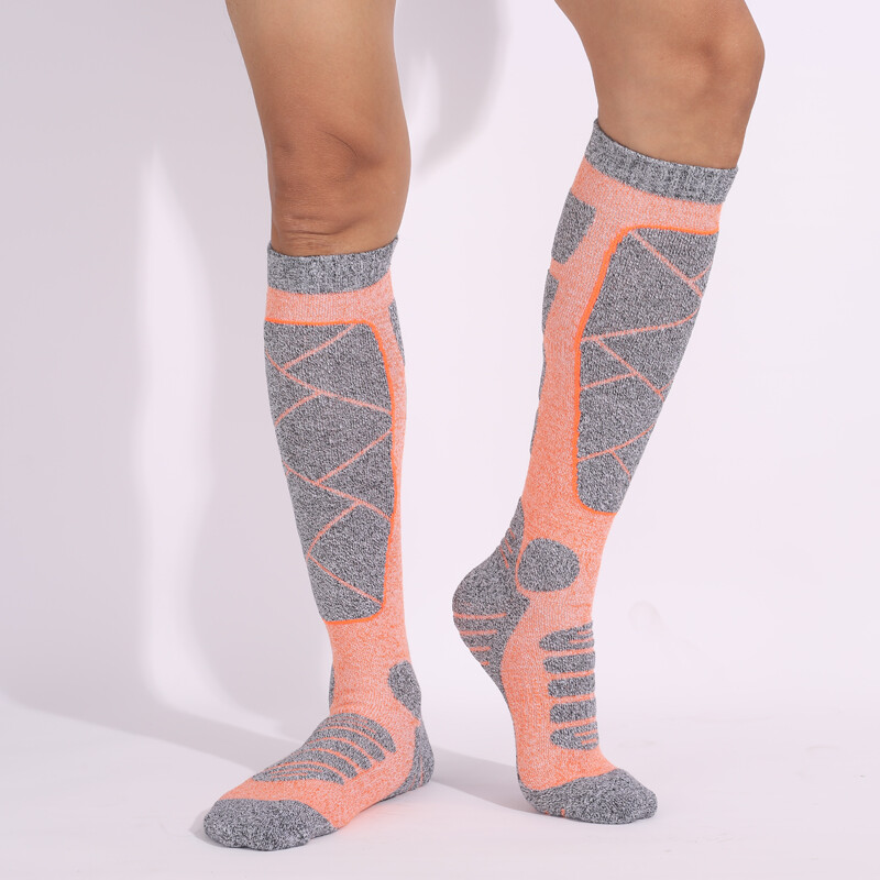 Ženske skijaške čarape, duge cijevi koje upijaju znoj, tople toplinske podebljane pamučne čarape za sportove na otvorenom, daskanje na snijegu, biciklizam, nogomet, skijaške čarape