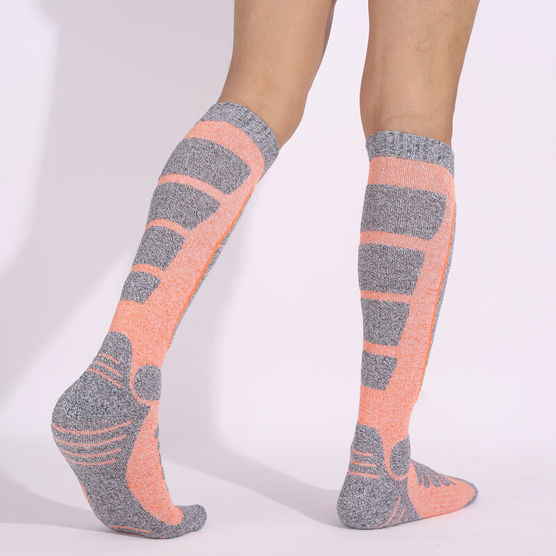 Ženske skijaške čarape, duge cijevi koje upijaju znoj, tople toplinske podebljane pamučne čarape za sportove na otvorenom, daskanje na snijegu, biciklizam, nogomet, skijaške čarape