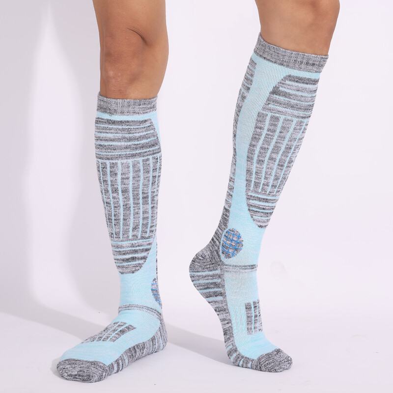 Ženske skijaške čarape, duge cijevi koje upijaju znoj, tople toplinske podebljane pamučne čarape za sportove na otvorenom, daskanje na snijegu, biciklizam, nogomet, skijaške čarape