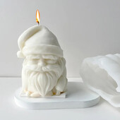3D Ziemassvētku vecīša galva silikona sveces veidne DIY Ziemassvētku aromātiska svece ar rokām gatavota ziepju ģipsis amatniecība sveķu izgatavošanas piederumi mājas dekorēšanai