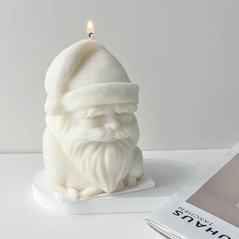 Καλούπι κεριών σιλικόνης 3D Santa Head DIY Χριστουγεννιάτικο αρωματικό κερί Χειροποίητο σαπούνι Γύψο χειροτεχνίας Ρητίνη προμήθειες κατασκευής Διακόσμηση σπιτιού