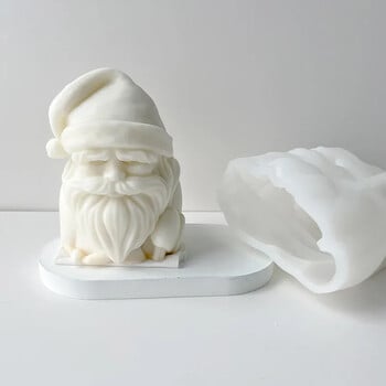 Καλούπι κεριών σιλικόνης 3D Santa Head DIY Χριστουγεννιάτικο αρωματικό κερί Χειροποίητο σαπούνι Γύψο χειροτεχνίας Ρητίνη προμήθειες κατασκευής Διακόσμηση σπιτιού