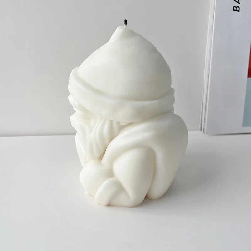 3D Ziemassvētku vecīša galva silikona sveces veidne DIY Ziemassvētku aromātiska svece ar rokām gatavota ziepju ģipsis amatniecība sveķu izgatavošanas piederumi mājas dekorēšanai