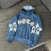 Hoodie s kapuljačom s pahuljicama i slovima Goth Punk majica s kapuljačom Ženske majice s kapuljačom Sportski kaput Pulover dugih rukava Prevelika jakna s kapuljačom Y2k