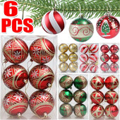 6 tk jõulukuuse pallid Jõulupall jõulupuu jaoks Riputatav mitmevärviline dekoratiivne pallide kaunistused Uusaasta kingitused peokaunistused