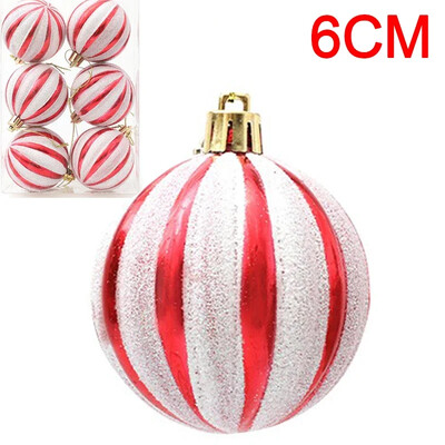 6 tk jõulukuuse pallid Jõulupall jõulupuu jaoks Riputatav mitmevärviline dekoratiivne pallide kaunistused Uusaasta kingitused peokaunistused