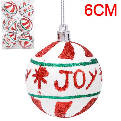 6 tk jõulukuuse pallid Jõulupall jõulupuu jaoks Riputatav mitmevärviline dekoratiivne pallide kaunistused Uusaasta kingitused peokaunistused