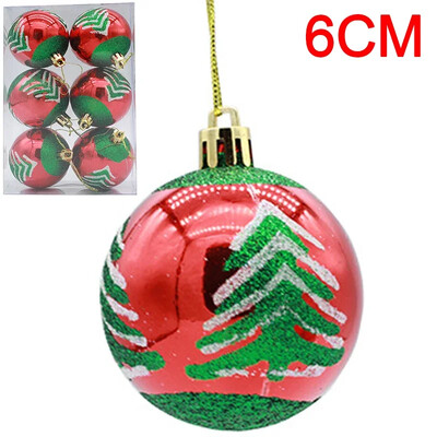6 tk jõulukuuse pallid Jõulupall jõulupuu jaoks Riputatav mitmevärviline dekoratiivne pallide kaunistused Uusaasta kingitused peokaunistused