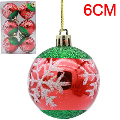 6 tk jõulukuuse pallid Jõulupall jõulupuu jaoks Riputatav mitmevärviline dekoratiivne pallide kaunistused Uusaasta kingitused peokaunistused