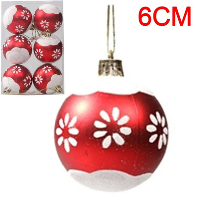 6 tk jõulukuuse pallid Jõulupall jõulupuu jaoks Riputatav mitmevärviline dekoratiivne pallide kaunistused Uusaasta kingitused peokaunistused