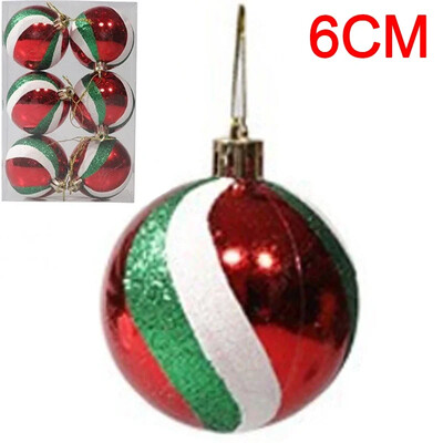 6 tk jõulukuuse pallid Jõulupall jõulupuu jaoks Riputatav mitmevärviline dekoratiivne pallide kaunistused Uusaasta kingitused peokaunistused
