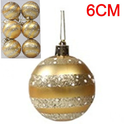 6 tk jõulukuuse pallid Jõulupall jõulupuu jaoks Riputatav mitmevärviline dekoratiivne pallide kaunistused Uusaasta kingitused peokaunistused