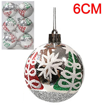 6 tk jõulukuuse pallid Jõulupall jõulupuu jaoks Riputatav mitmevärviline dekoratiivne pallide kaunistused Uusaasta kingitused peokaunistused