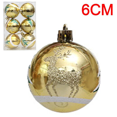 6 tk jõulukuuse pallid Jõulupall jõulupuu jaoks Riputatav mitmevärviline dekoratiivne pallide kaunistused Uusaasta kingitused peokaunistused
