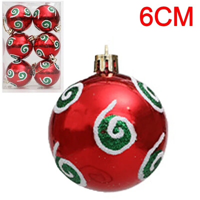 6 tk jõulukuuse pallid Jõulupall jõulupuu jaoks Riputatav mitmevärviline dekoratiivne pallide kaunistused Uusaasta kingitused peokaunistused