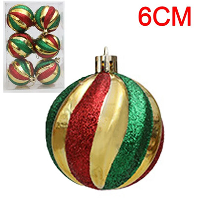 6 tk jõulukuuse pallid Jõulupall jõulupuu jaoks Riputatav mitmevärviline dekoratiivne pallide kaunistused Uusaasta kingitused peokaunistused