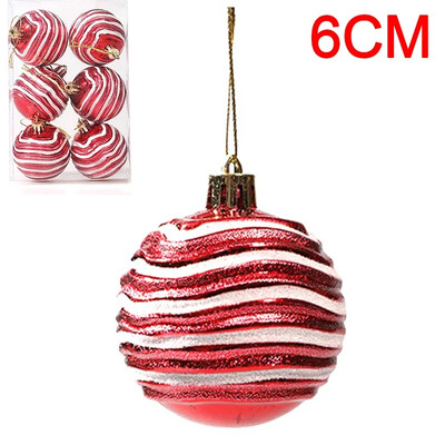 6 tk jõulukuuse pallid Jõulupall jõulupuu jaoks Riputatav mitmevärviline dekoratiivne pallide kaunistused Uusaasta kingitused peokaunistused