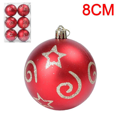 6 tk jõulukuuse pallid Jõulupall jõulupuu jaoks Riputatav mitmevärviline dekoratiivne pallide kaunistused Uusaasta kingitused peokaunistused