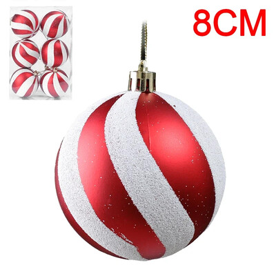 6 tk jõulukuuse pallid Jõulupall jõulupuu jaoks Riputatav mitmevärviline dekoratiivne pallide kaunistused Uusaasta kingitused peokaunistused