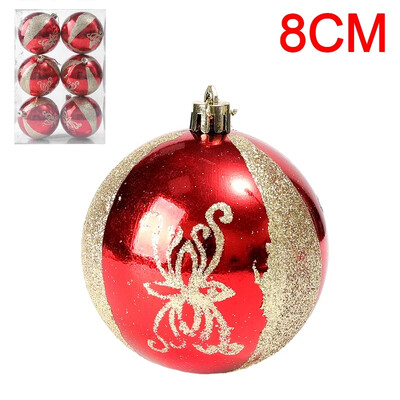 6 tk jõulukuuse pallid Jõulupall jõulupuu jaoks Riputatav mitmevärviline dekoratiivne pallide kaunistused Uusaasta kingitused peokaunistused