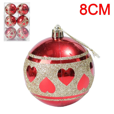 6 tk jõulukuuse pallid Jõulupall jõulupuu jaoks Riputatav mitmevärviline dekoratiivne pallide kaunistused Uusaasta kingitused peokaunistused