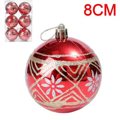 6 tk jõulukuuse pallid Jõulupall jõulupuu jaoks Riputatav mitmevärviline dekoratiivne pallide kaunistused Uusaasta kingitused peokaunistused