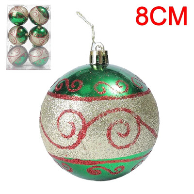 6 tk jõulukuuse pallid Jõulupall jõulupuu jaoks Riputatav mitmevärviline dekoratiivne pallide kaunistused Uusaasta kingitused peokaunistused