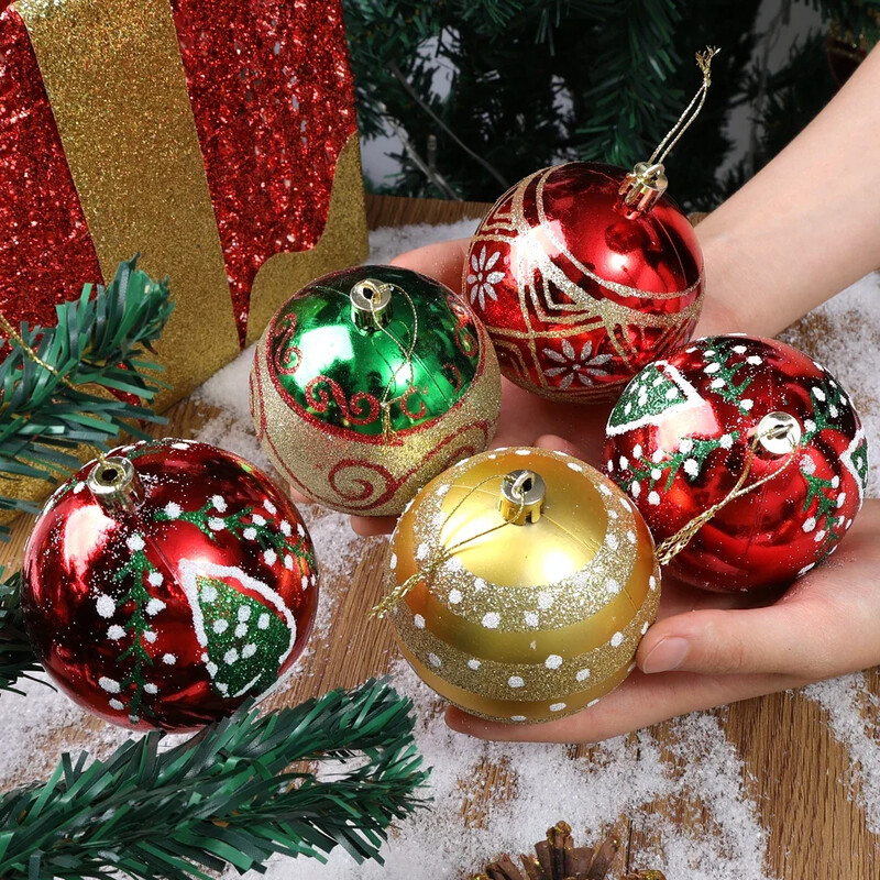 6 tk jõulukuuse pallid Jõulupall jõulupuu jaoks Riputatav mitmevärviline dekoratiivne pallide kaunistused Uusaasta kingitused peokaunistused