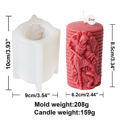 Novi dizajn 3D silikonski kalup za svijeće Djevice Marije DIY cilindrični Isusov kip Mirisna svijeća Gipsani kalup vjerski ukras za dom