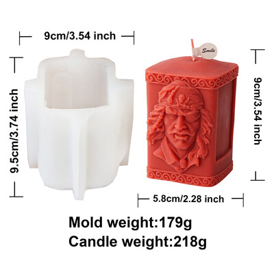 Novi dizajn 3D silikonski kalup za svijeće Djevice Marije DIY cilindrični Isusov kip Mirisna svijeća Gipsani kalup vjerski ukras za dom