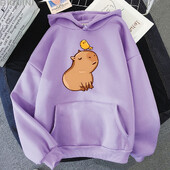 Capybara with His Bird Friend Hoodies Ženska Kawaii Animal Cartoon Graphic Sweatshirt majica za dječake/djevojčice dugih rukava Muška majica Y2k odjeća