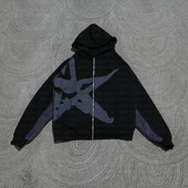 Y2K, retro, gotic, imprimeu cu stea, hanorac negru, brand de modă, supradimensionat, ocazional, pulover, haine de stradă, haine pentru bărbați.