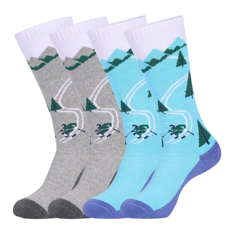 2 pāri bērniem ziemas termiskās zeķes sabiezinātas kokvilnas siltas zeķes āra snovbordam Riteņbraukšana pārgājieni Slēpes siltas zeķes kāju sildītājs