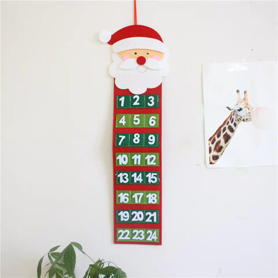 Moș Crăciun Oameni de zăpadă Calendar de Advent de Crăciun Decor Ușă Perete Fereastră Agățat Aprovizionare pentru petrecerea de Crăciun Cadou de Crăciun